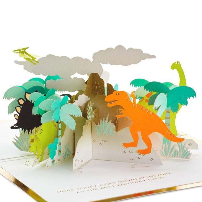 GREETING CARD- KARTU UCAPAN- HALLMARK- BIRTHDAY- DINOSAURS 3D POP- UP