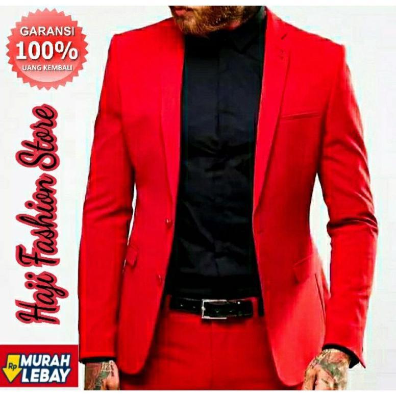 hemat jas merah/blazer merah/jas formal/slimfit