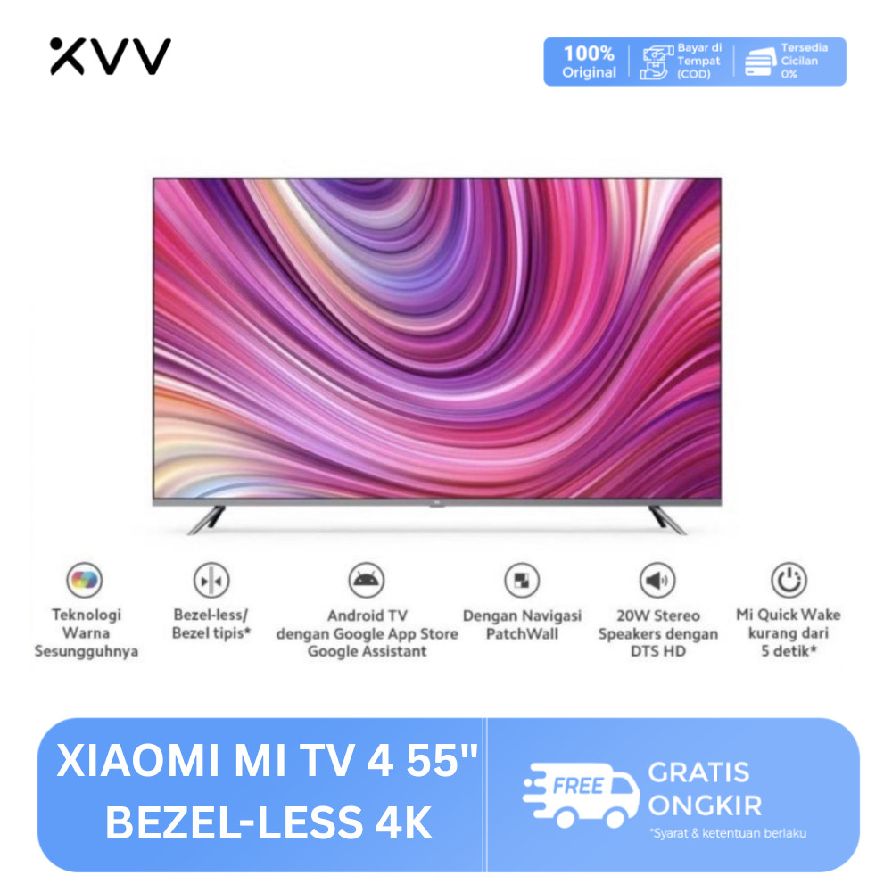 (EX - DISPLAY) XIAOMI MI TV 4 55" ANDROID 10 QUANTUM BEZEL-LESS 4K SMART LED HDR 10+