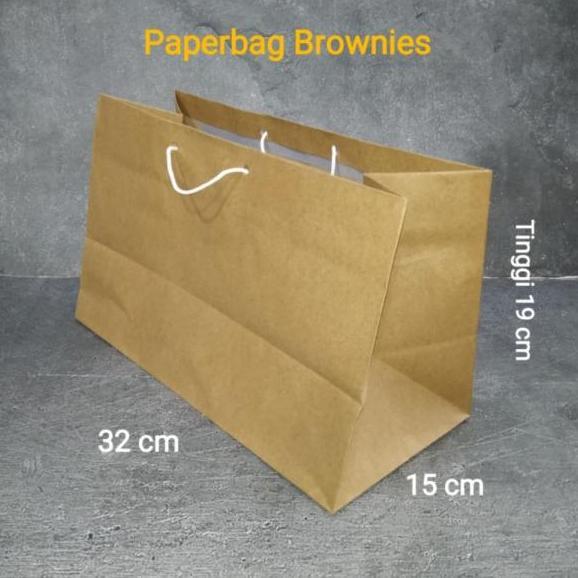 Paper Bag Coklat Brownies L isi 12 pcs Tas Kertas Paperbag Large