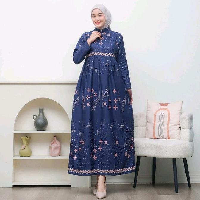 OOTD Couple Seragam Sarimbit batik Pasangan keluarga Motif Anjani Navy Kantor OOTD
