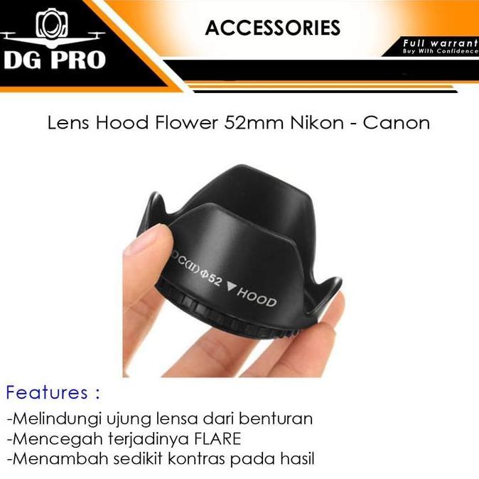 Lens Hood Flower 52mm Nikon - Canon - LensHood