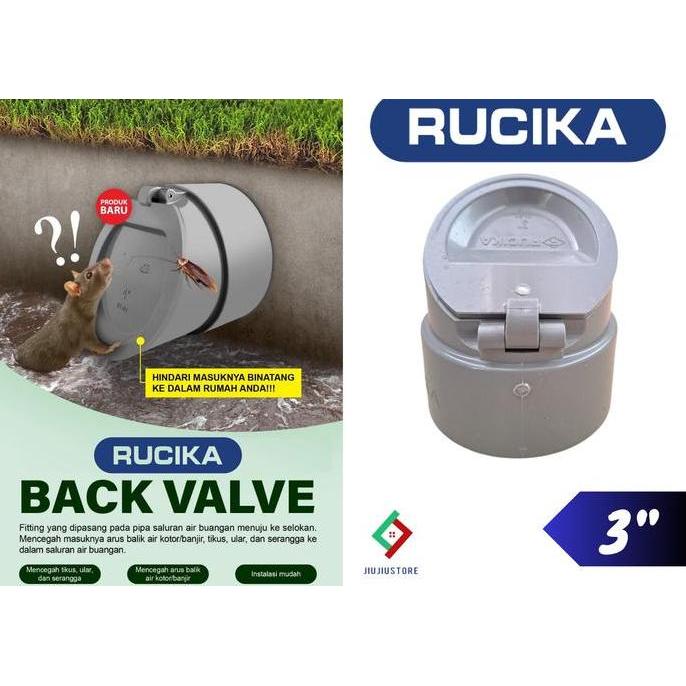 Flow- Back Flow Valve 3 " Tutup Anti Tikus Rucika 3" Back Flow 3 Rucika