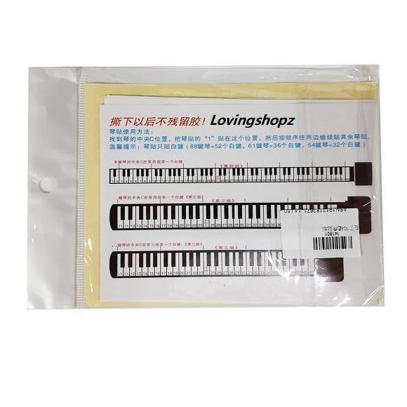 Sticker Piano Keyboard untuk 54 tuts, 61 tuts, 88 tuts