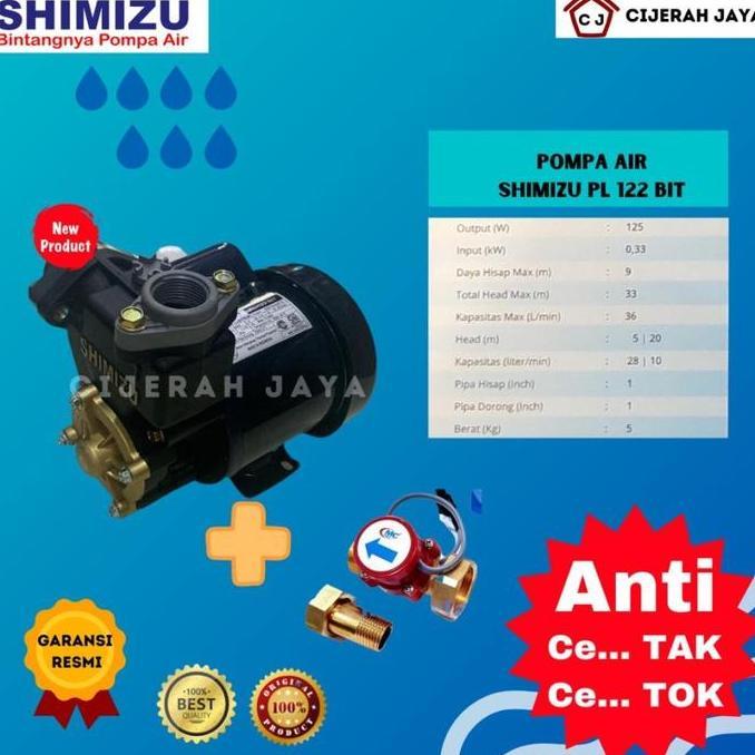 Flow- Shimizu Pl 122Bit + Flow Switch Pompa Booster / Pompa Dorong Shimizu