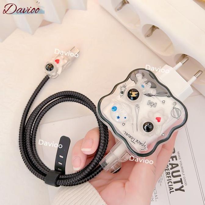 Knacks- Pelindung Charger For Redmi/Xiaomi/Poco 33W&45W Motif Kristal Pelindung Kabel Charger Untuk 