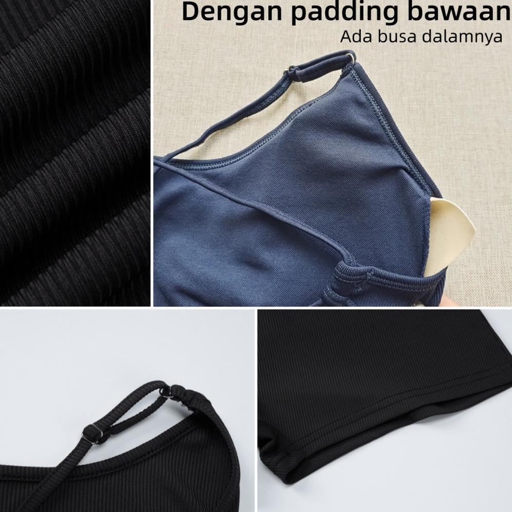 TERBARU JUMPSUIT SETELAN YOGA WANITA SEKSI JUMPER BAJU OLAHRAGA PUNGGUNG TERBUKA