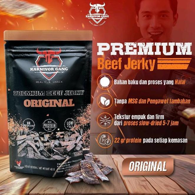 Beef Jerky Smoky Bare Sna Dendeng Hh Protein Halal Karnivor Gang
