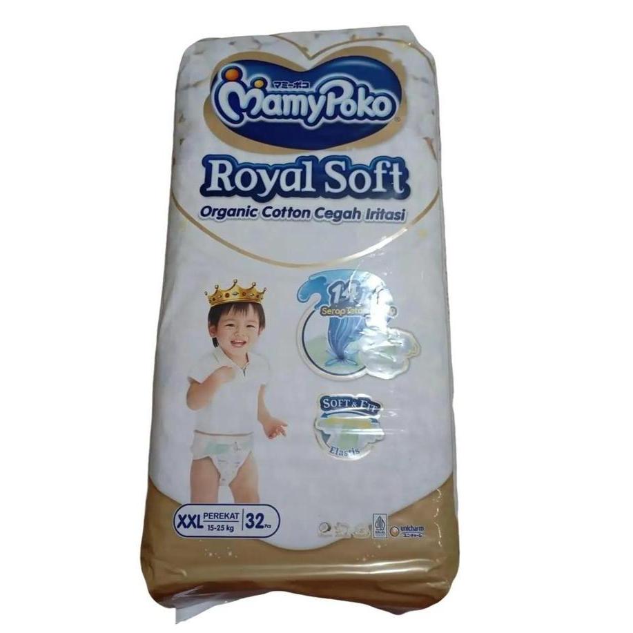 Mamypoko Royal Soft Tape Xxl 32 / Perekat Xxl32 Extra Dry Extra Soft