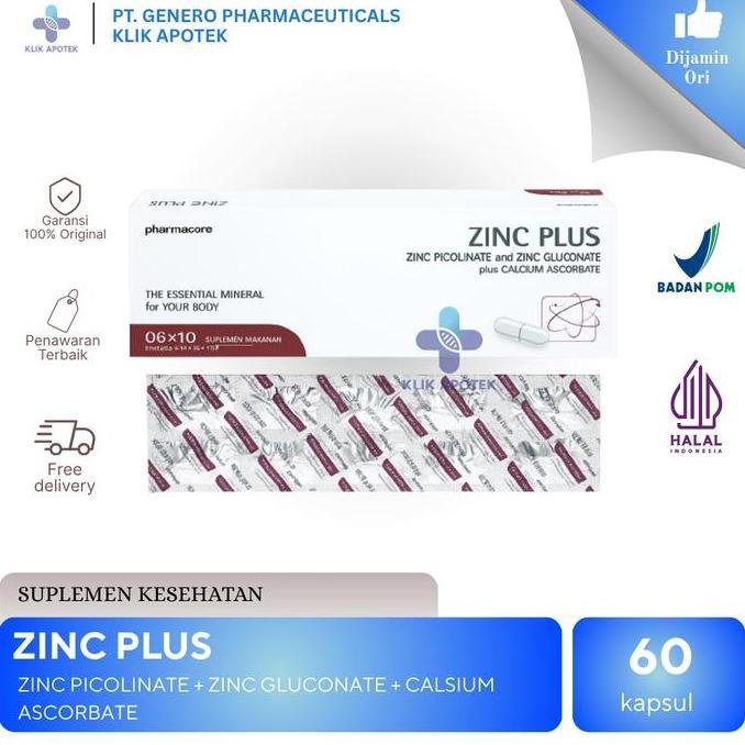 Higher- Zinc Plus 60Tablet | Zinc Picolinate-Zinc Gluconate-Calcium Ascorbate | Suplemen Kesehatan