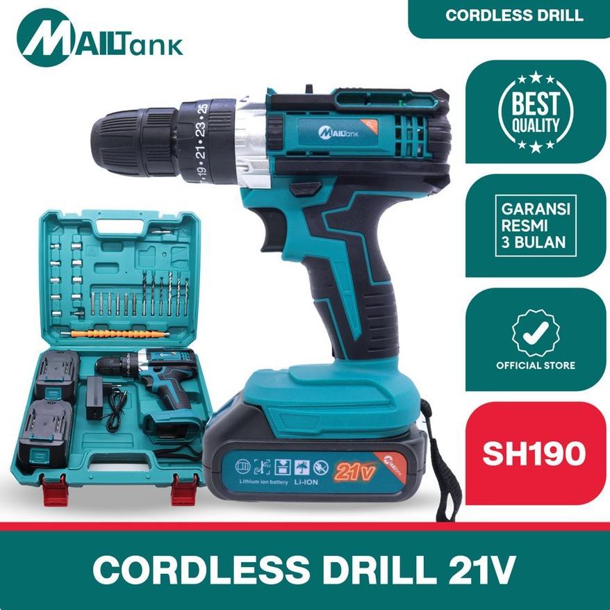 LARIS MAILTANK SH190 / MESIN BOR BATERAI CORDLESS IMPACT DRILL MAILTANK 21V SH-190