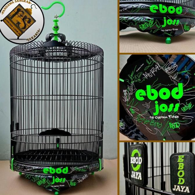NEW SANGKAR/KANDANG MURAI EBOD JAYA PVC DECAL EBODJOSS HIJAU ORI
