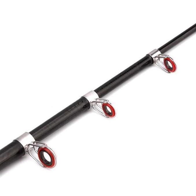 Lansungkirim- Joran Pancing Mini Antena Telescopic 7 Ruas 1.5M Reel Seat Jepit Hitam