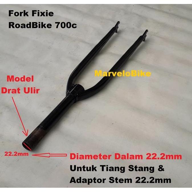 Fork Sepeda Fixie RoadBike 700c Ukuran Standar 22.2mm Besi