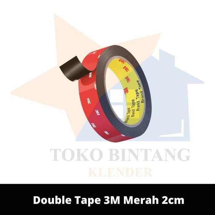 Doubletape 3M Merah Ukuran 2cm
