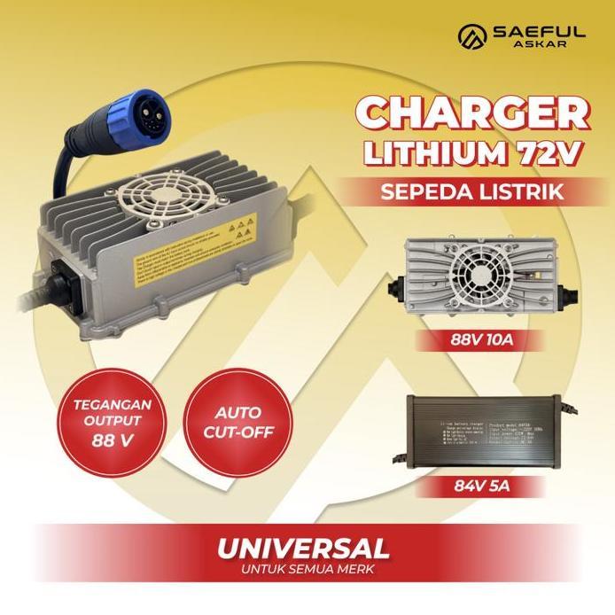 Phylion Charger Baterai Lithium 72V Soket M23 10A 5A