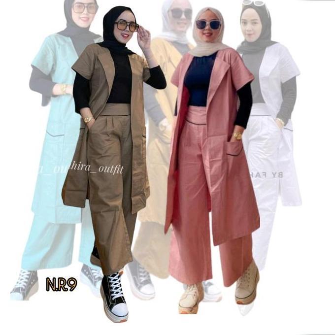 PREMIUM SETELAN WANITA LONG OUTER KULOT FAHIRA PREMIUM