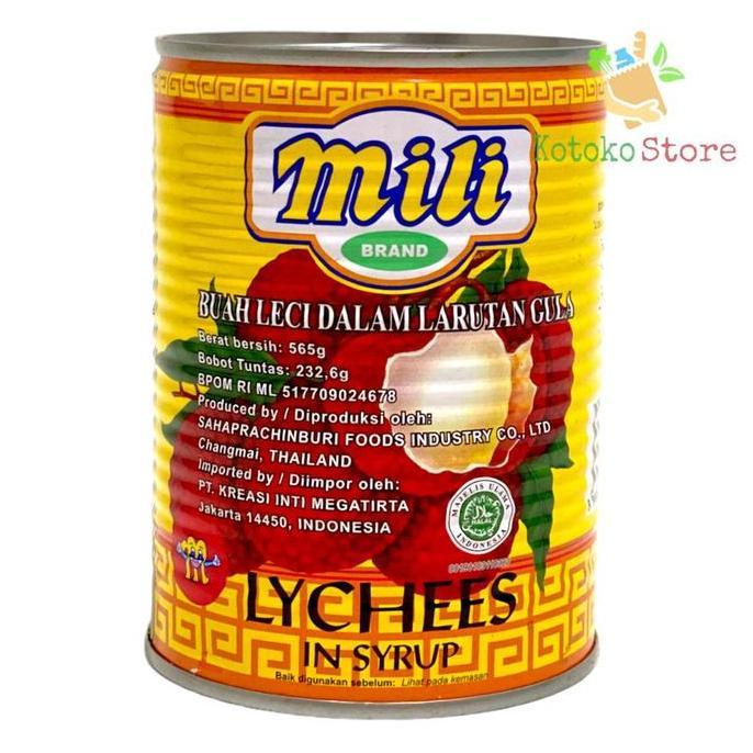 Mili Leci Kaleng / Mili Buah Leci Kaleng / Mili Leci 565gr