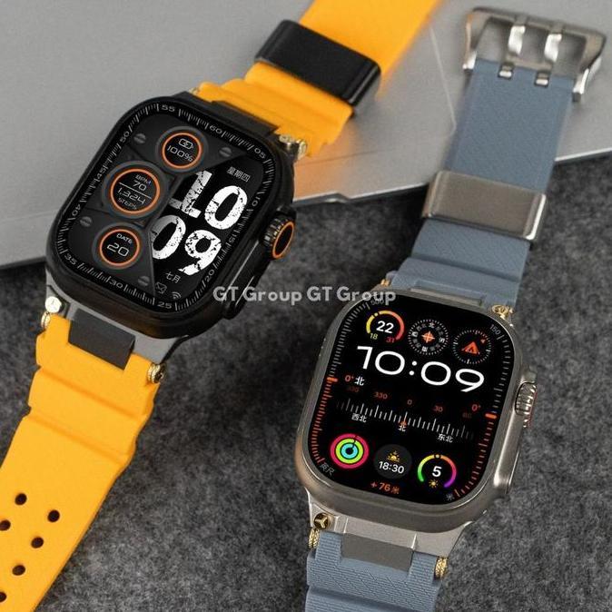 Strap Silicone Rubber sport cocok untuk jam tangan Apple Watch Series 11 10 9 8 7 6 5 3 SE 44mm 45mm