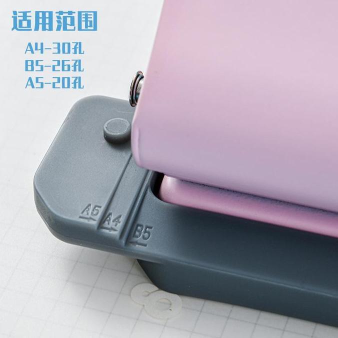 PINK / Biru Buku Catatan 6 Lubang Pelubang Bulat Mesin Pelubang Standar A4 A5 B5