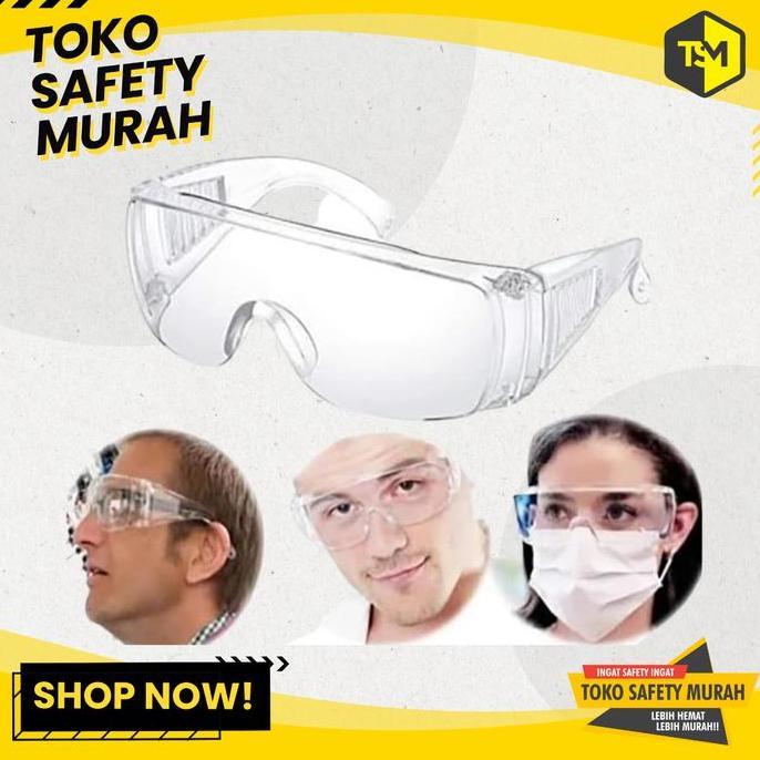 Ready Kacamata Safety Clear Bening Safety Glass Kacamata Anti Debu