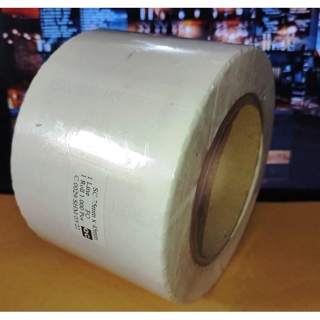 LABEL STIKER 75x45 MM SEMICOATED BARCODE 75 X 45 1000Pc STICKER ETIKET