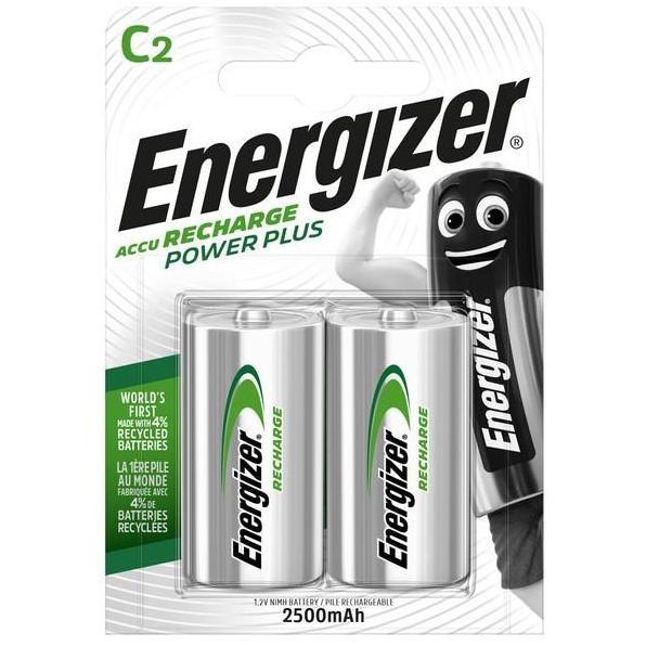 ENERGIZER POWER PLUS C HR14 2500MAH RECHARGEABLE BATTERIES | 2 PACK //