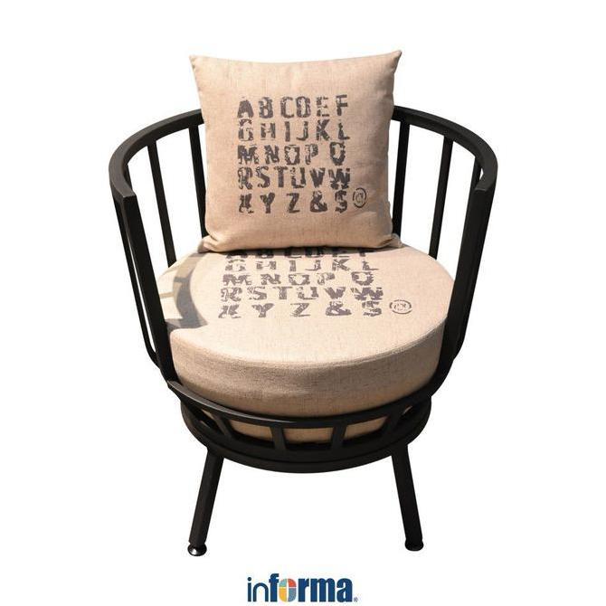 Informa Neo Mandarin Kursi Lounge - Hitam Bangku Tempat Duduk Kursi Santai Putar Rotan