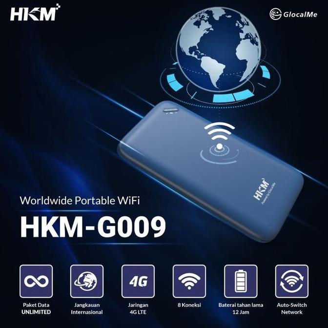 Modem Wifi 4G Glocalme Hkm G009 Unlimited World Wide Roaming 6Bln + Indosat 215Gb 1Th