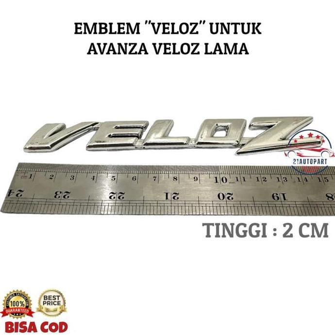 EMBLEM MOBIL TOYOTA TULISAN "VELOZ" UNTUK AVANZA VELOZ LAMA PROMO