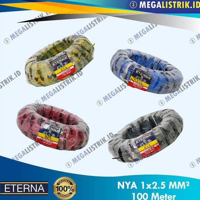 Berizka_ - Eterna Nya 1 X 2.5 Mm ( Rol 100 Meter ) / Kabel Listrik Kawat 1X2.5 Mm / Engkel 2.5Mm / 2