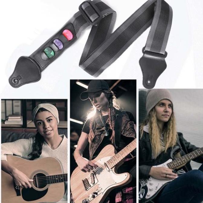 Rovinamakumseller - Gitar Strap Strap Gitar Listrik Tali Gitar Akustik Dapat Disesuaikan