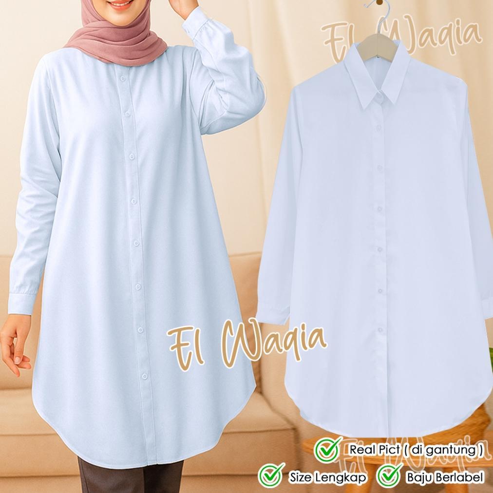 diskon alila tunik putih bersih katun toyobo baju kerja putih tunik putih jumbo