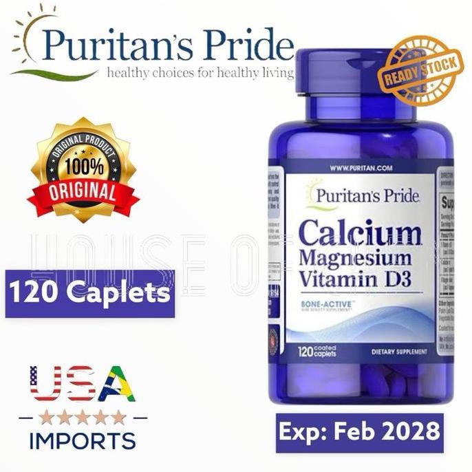 PURITAN PRIDE Calcium Magnesium Vitamin D3 120 Caplets Puritan's Pride