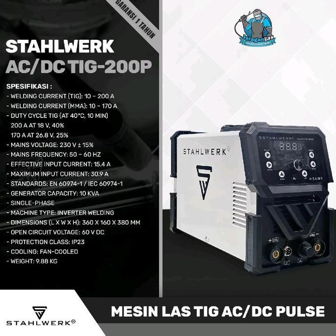 Murah Stahlwerk Wig-200P Ac/Dc Mesin Las Argon Tig Ac/Dc Pulse 200A