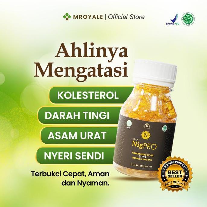 Royal NigPRO Habbatussauda Extra Trigona & Daun Bidara - Herbal Kolesterol, Asam Urat, & Hipertensi