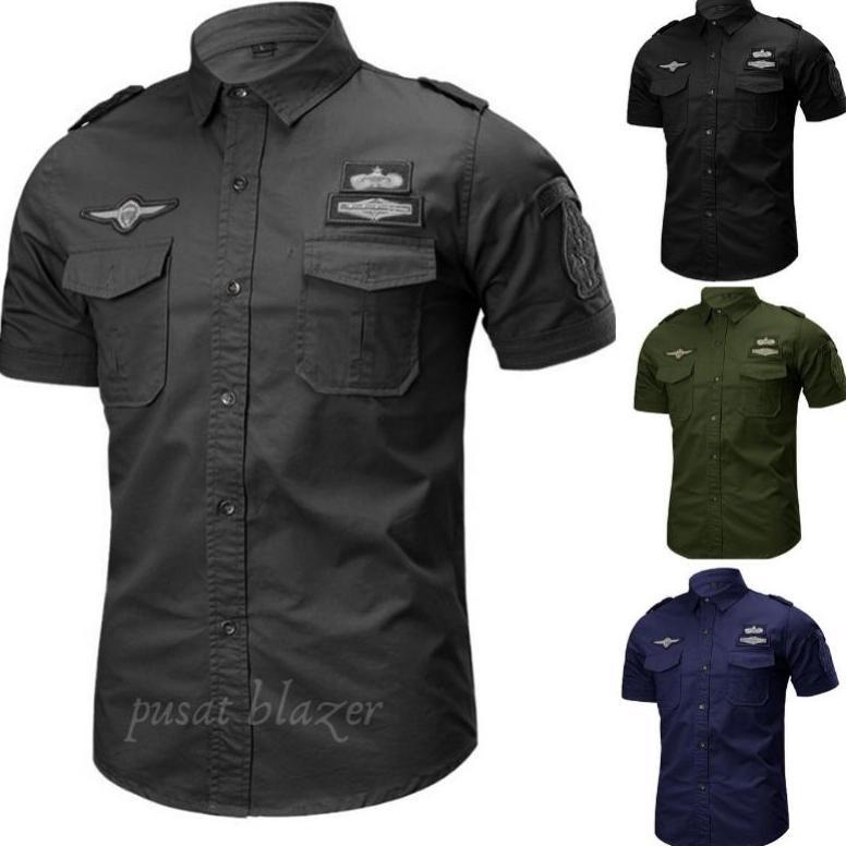 Mulus Kemeja Tactical Pria Terbaru / Kemeja Pdh Lengan Pendek/Kemeja Pria Terbaik