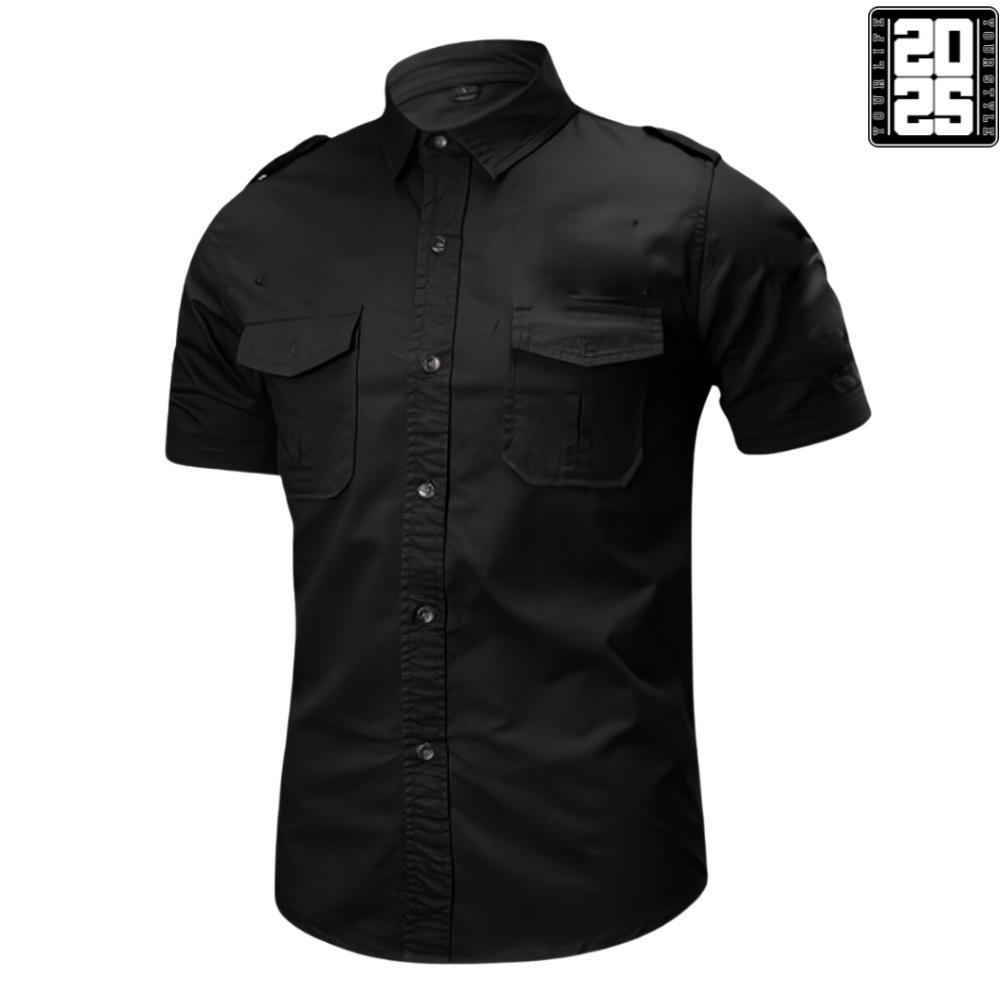 Terlaris Kemeja Tactical Hitam / Kemeja Tactical / Kemeja Tactical Pria / Kemeja Tactical Lengan Pen