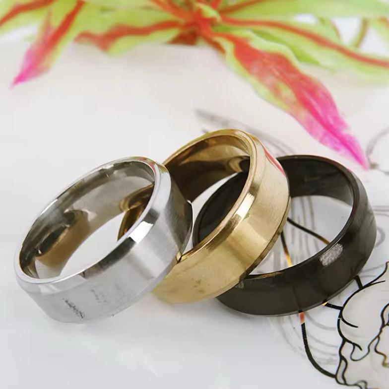 Garansi Cincin Titanium Hitam Polos Kualitas Super Anti Luntur Anti Karat / Cincin Pria Wanita Anak 