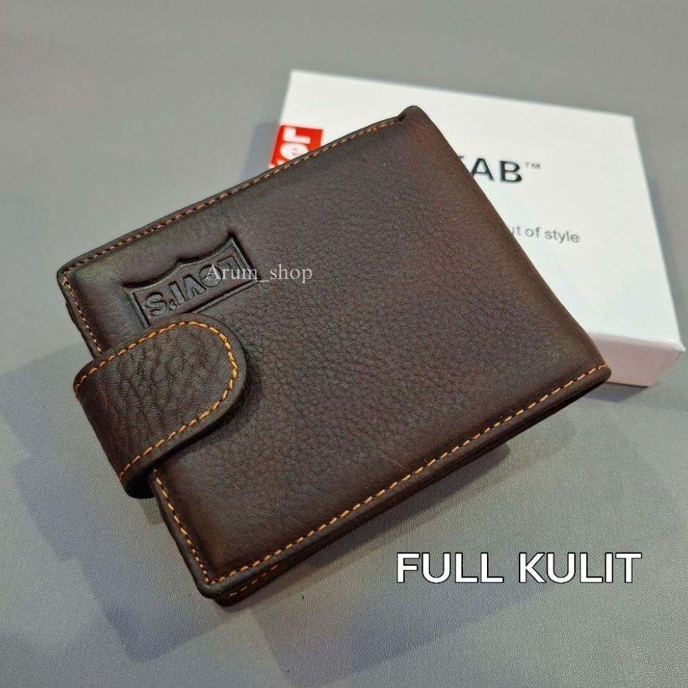 flash sale dompet full kulit asli original magnet klil kancing tutup pria dan wanita