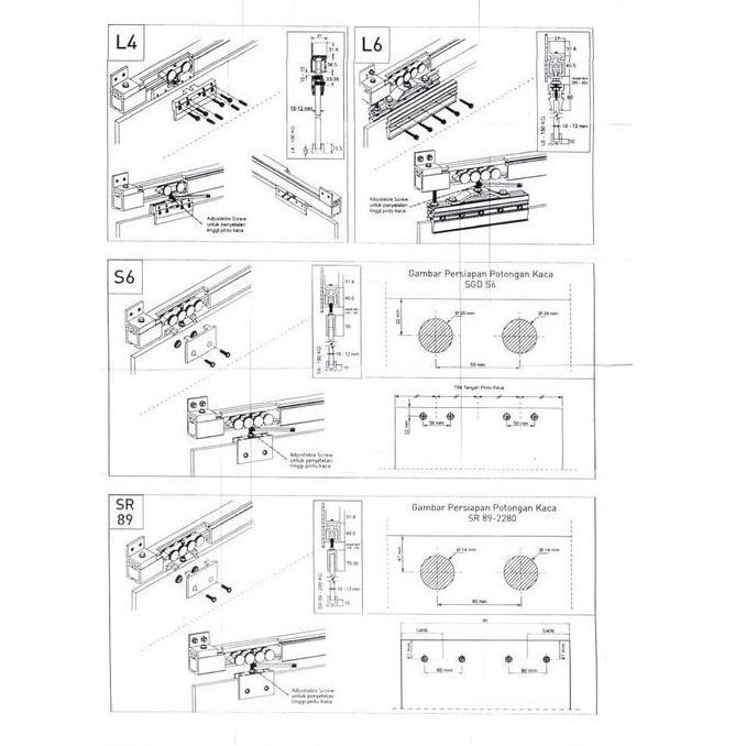 SLIDING GLASS ACC DEKKSON SR 89-2280 4RD SSS + TRACK DEKKSON TR D6 3M