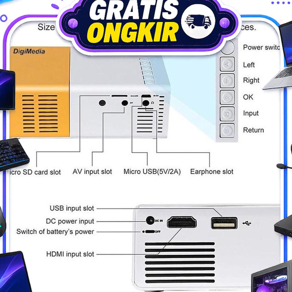 Proyektor Led Yg300 Hdmi Led Projector Mini Proyektor