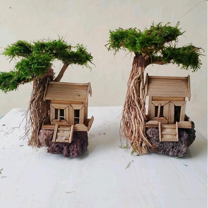 miniatur bonsai rumah mini hiasan aquarium