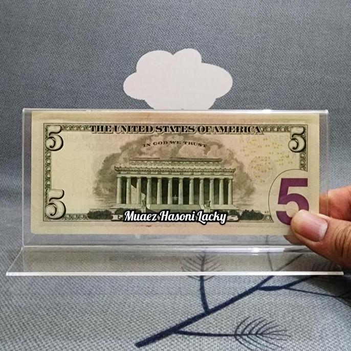 Akrilik Tempat Uang Pajangan Hiasan Amerika 5 Dolar
