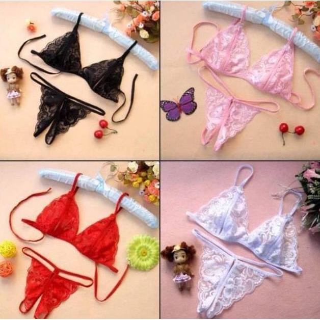 Promo Bulan Ini Sexy Lingerie Bra Dan G String Set /Lingeria Pakain Dalam Wanita Murah