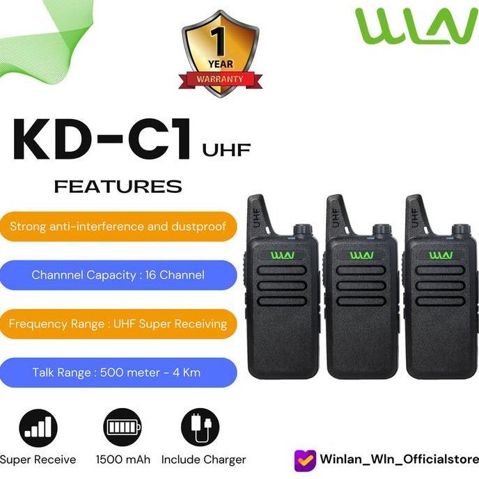 WLN WINLAN HT WALKIE TALKIE KD-C1 UHF ( 3PCS ) Tanpa Dekstop
