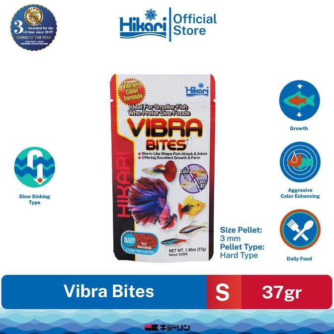 Fisch- Hikari Vibra Bites Baby 37Gr - Pakan Ikan Pengganti Makanan Hidup Cacing Darah