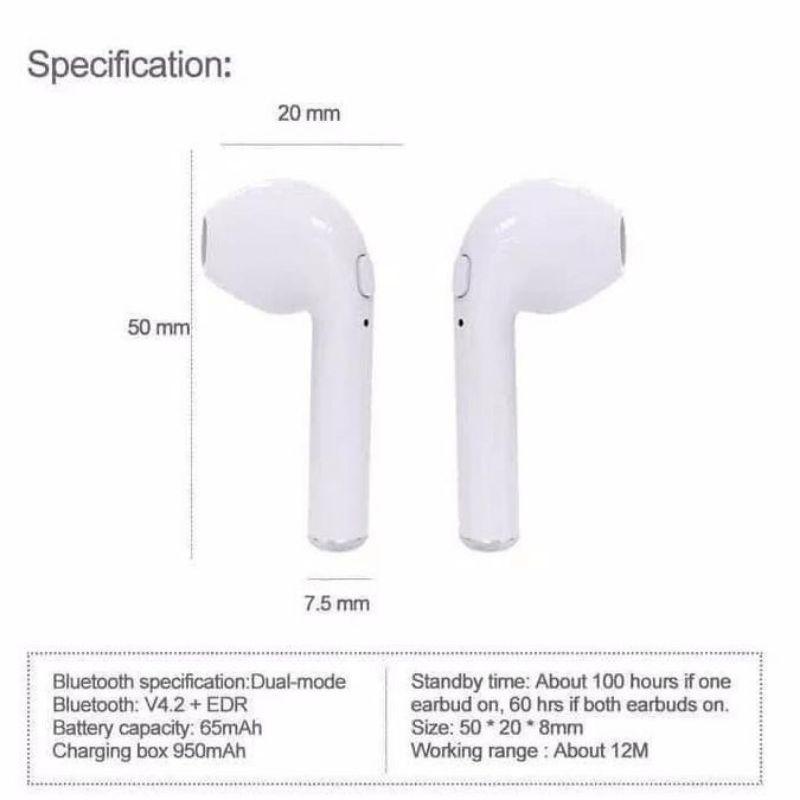 [Mj] Headset Bluetooth Gaming Full Bass No Delay I7S Tws Twins With