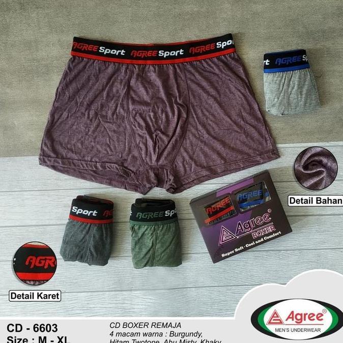 DE56 - Kode 6603 (2 Pcs) Boxer 6603 Pria Dewasa | Celana Boxer Sport Laki Laki | CD Pendek Katun Mot