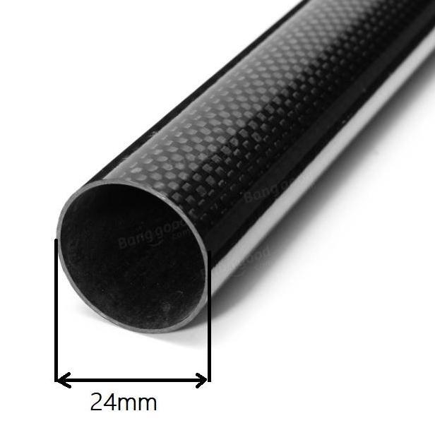 50CM CARBON TUBE PIPA KARBON TUBE OD 24MM ID 22MM TEBAL 1MM 3K GLOSY TKPR